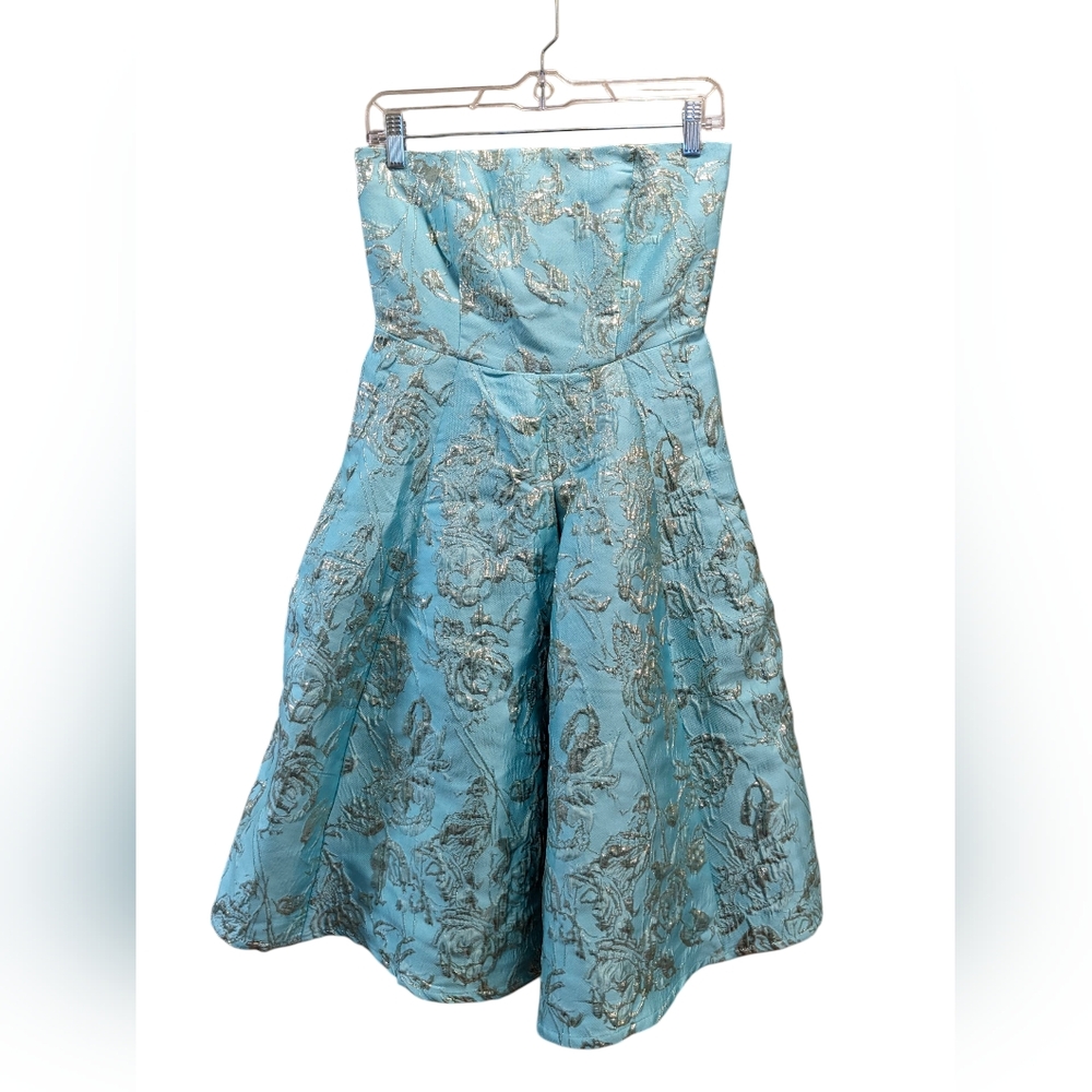 Eva Mendes for New York & Company Strapless Mint Foil Dress- Size XS